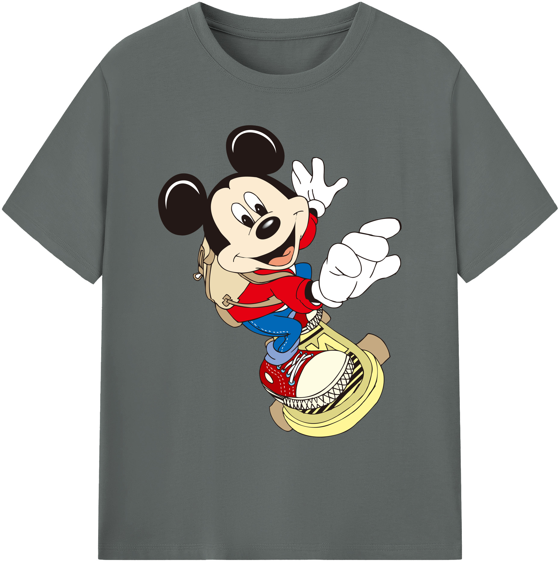 ミッキーマウス Mickey Mouse 綿100％ メンズ半袖Tシャツ｜肌触りやわらか＆通気性